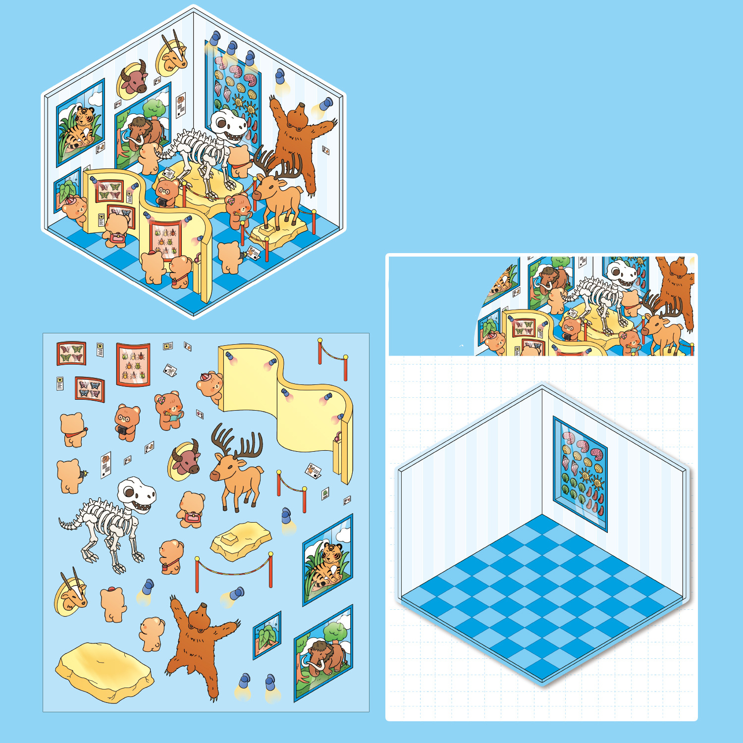 Shop Series DIY 3D Sticker Collection — 14 Cute Miniature Shops