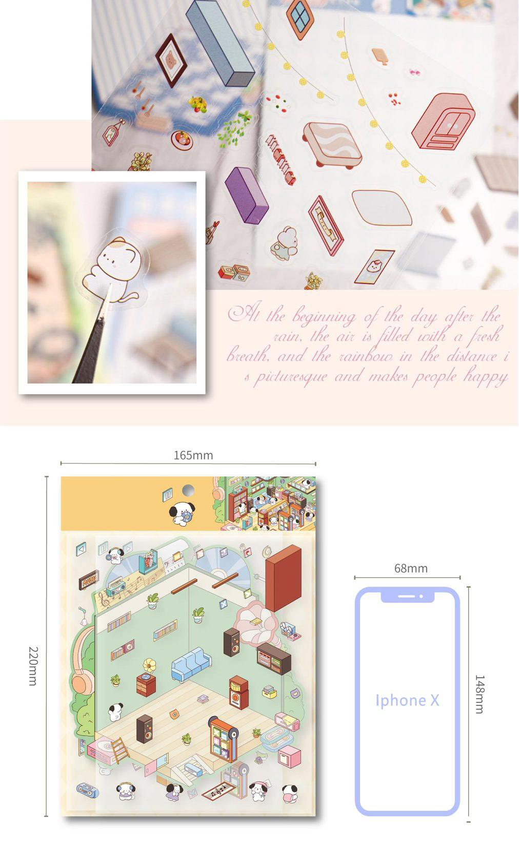 Landscaping indoor DIY 3D Sticker Collection 2 Cute Miniature Scenes- Bedroom Music