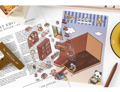 Open Today DIY 3D Scene Stickers 2 Lovely Miniature Scenes