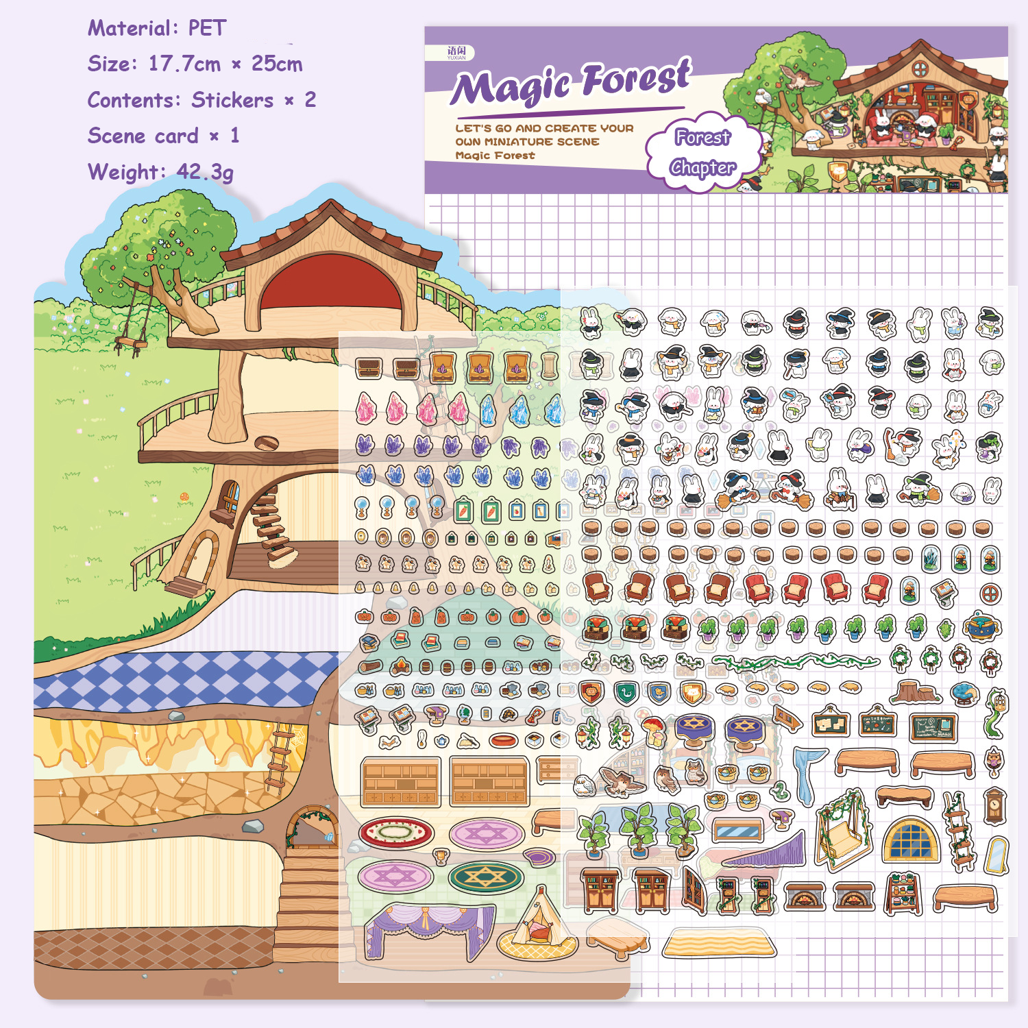 Apartment Theme DIY 3D Scene Stickers 2 Cute Miniature Scenes