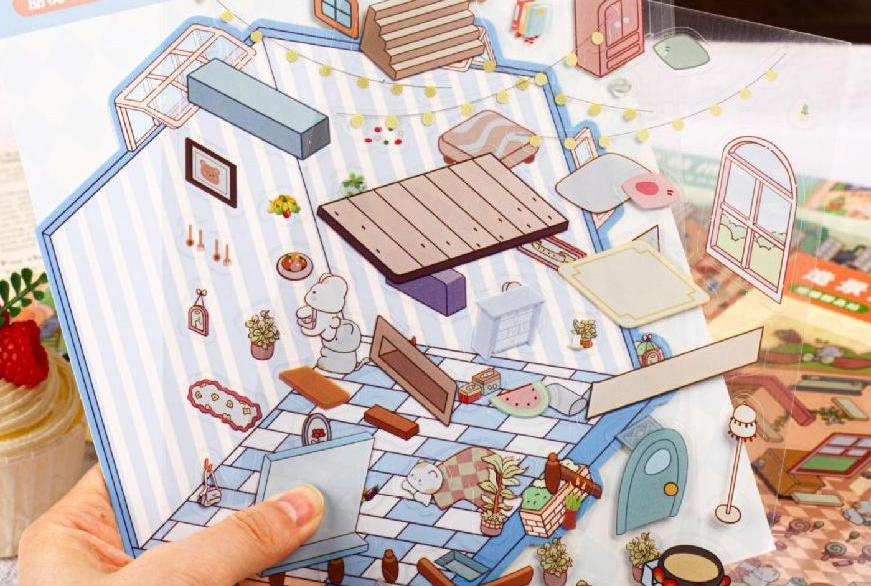 Landscaping indoor DIY 3D Sticker Collection 2 Cute Miniature Scenes- Bedroom Music