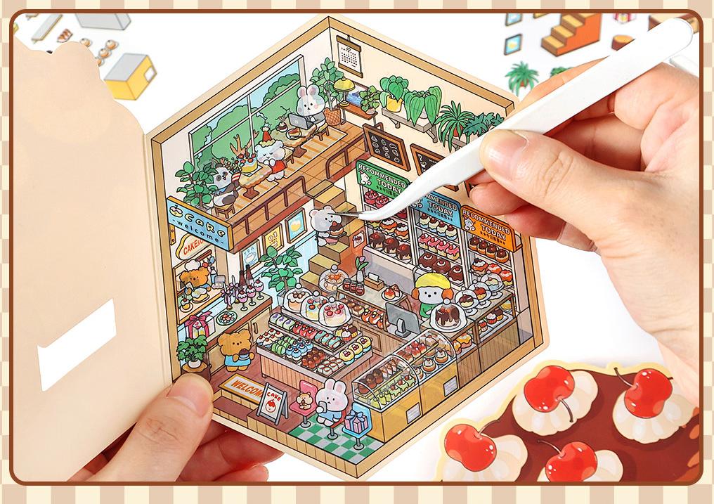Fun Dessert House DIY 3D Scene Stickers — 3 Cute Miniature Dessert Themes