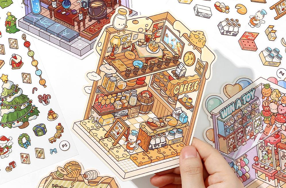 Food Set DIY 3D Sticker Collection — Cute Miniature Food Scenes