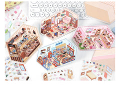 Corner Series: Sweet Sip Stay Shop DIY 3D Scene Stickers — 4 Lovely Miniature Shops