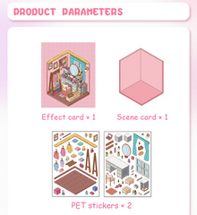 My Rooms DIY 3D Scene Stickers 3 Lovely Miniature Scenes(dressing room&study room&gaming room)