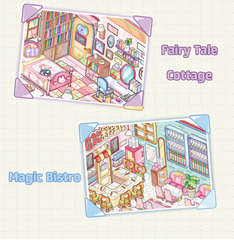 Sim Game Hut DIY 3D Scene Stickers 2 Lovely Miniature Scenes
