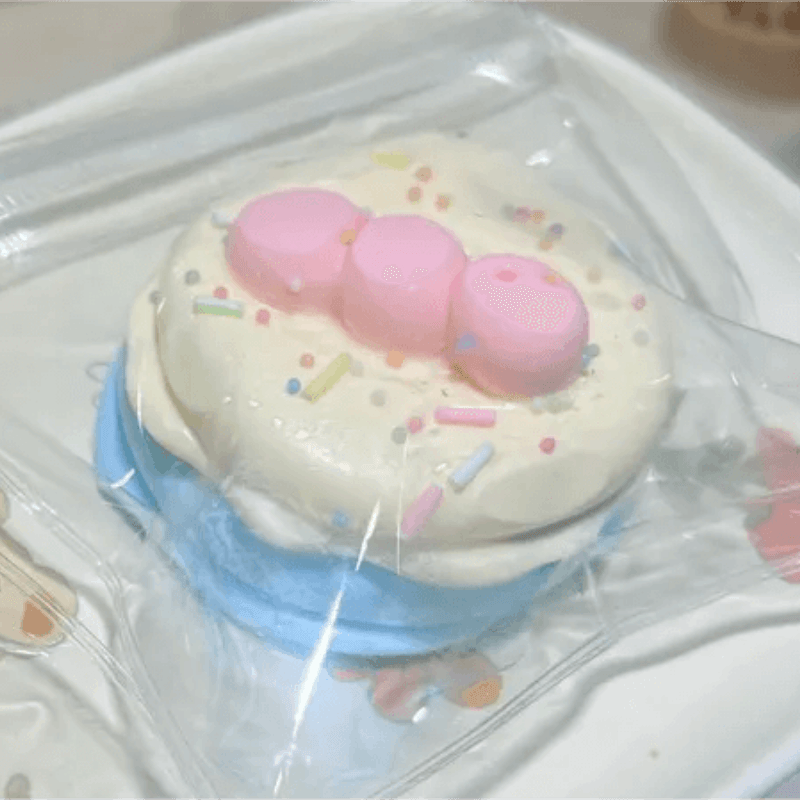 Pink Blue Milk Souffle Cake Squishy