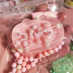 Pink Clear Cheese Cat Squishy