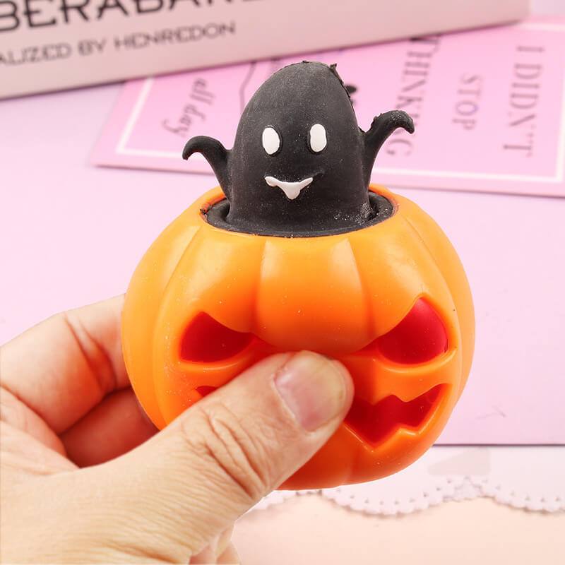 (Halloween)  Pumpkin Ghost Squeeze Toy