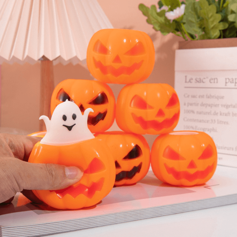 (Halloween)  Pumpkin Ghost Squeeze Toy