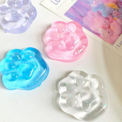 Transparent Glitter Cat Paw Mochi Squishy Toy (Four In One)6