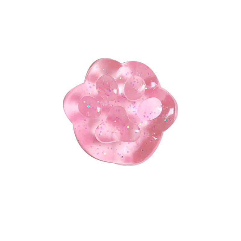 Transparent Glitter Cat Paw Mochi Squishy Toy (Four In One)0