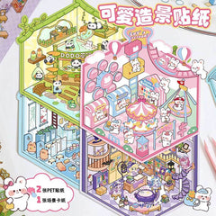 Wonderful Shop DIY 3D Scene Stickers 4 Cute Miniature Scenes-Amusement park