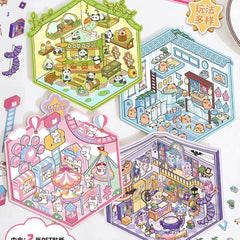 Wonderful Shop DIY 3D Scene Stickers 4 Cute Miniature Scenes-Amusement park