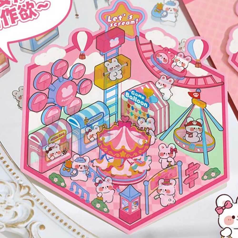 Wonderful Shop DIY 3D Scene Stickers 4 Cute Miniature Scenes-Amusement park