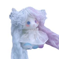 Light Blue and Purple Princess Bunny Squishy Doll