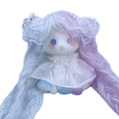 Light Blue and Purple Princess Bunny Squishy Doll